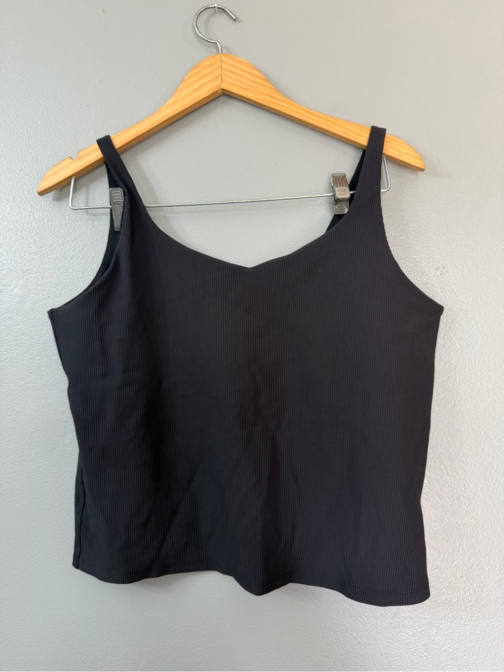 Spanx Contour Rib 2-in-1 Tank Top Black Ribbed V-Neck Tank Top - Women XL